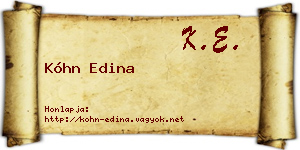 Kóhn Edina névjegykártya